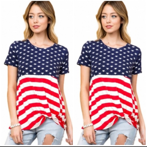 Tops - Plus Size USA Knotted Shirt